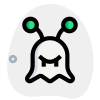 Alien with twin feelers over his head icon