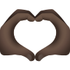 corazón-manos-tono-de-piel-oscuro-emoji icon