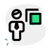 Bring front word document for an businessman to adjust icon