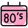 80s music genre retro style music layout icon
