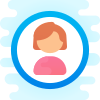 Weiblicher Benutzer eingekreist icon