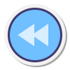 Rembobiner le bouton rond icon