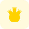 Measuring cup with multiple opening at top icon
