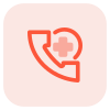 Enquiry over a phone for appointment scheduling icon