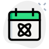 Schedule a lecture on study of atomic, science on a calendar icon