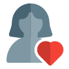 Favorite user profile picture with heart logotype icon