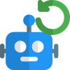 Backup robot programming language isolated on a white background icon