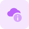 Info on a cloud service provider isolated on a white background icon