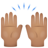 Raising Hands Medium Skin Tone icon