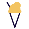 Cafeteria in a hotel room for ice cream and dessert icon