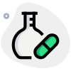 Lab research on experimental drug medicine with flask icon