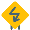 Extreme sharp turn with zigzag arrow turn icon