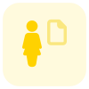 Businesswoman sharing a single file on an online server icon