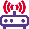 Advance internet router with strong signal with single antenna icon