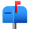 cassetta postale chiusa con bandiera alzata icon
