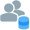 Database of multiple employers for data analysis work icon