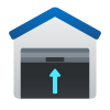 Porta da garagem aberta icon