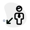 Businessman moving in direction south west direction icon