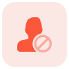 User blocked on a social media platform icon