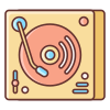 外部 DJ コントローラー デバイス フラットアイコン リニア カラー フラット アイコン icon