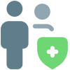 Web chatting messenger with encryption technology shield layout icon