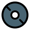 CD disc with the music files stored in a batch icon
