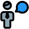 Businessman chat messenger application function layout icon