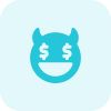 Dollar eyes greedy devil facial expression emoticon icon