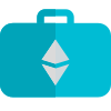 Ethereum briefcase concept of digital currency business icon