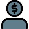 Bank service manager used with dollar head icon