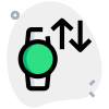 Internet connectivity from smartwatch with arrows up and down icon