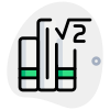 Library book stack on a quadratic equation and mathematics icon