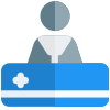 Administrative department of the hospital facility icon
