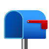 Открытый почтовый ящик с опущенным флажком icon