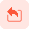 Mail reply arrow for email and messages icon