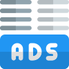 Ads at bottom line in various article published online icon