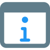 Info Logotype isolated on a web browser icon