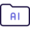 Folder of programming of artificial intelligence isolated on a white background icon