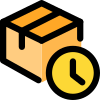 Cargo parcel item in queue for a delivery icon