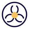 Biohazard warning danger logotype isolated on a white background icon