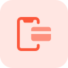 Online cashless phone payment with card pay icon
