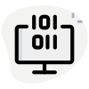 Binary computer programming with one and zero numericals icon