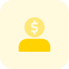 Bank service manager used with dollar head icon