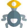 One eyed alien with twisted limbs layout icon
