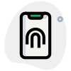 Fingerprint access on a cell phone device icon