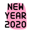 Happy new year two thousand twenty text icon