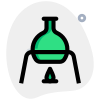 Round body flask on a burning test apparatus icon