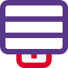 User interface split screen in a stripe pattern icon