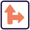 Right intersection lane indication for traffic sign icon