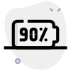 Ninty percent phone battery charging level layout icon